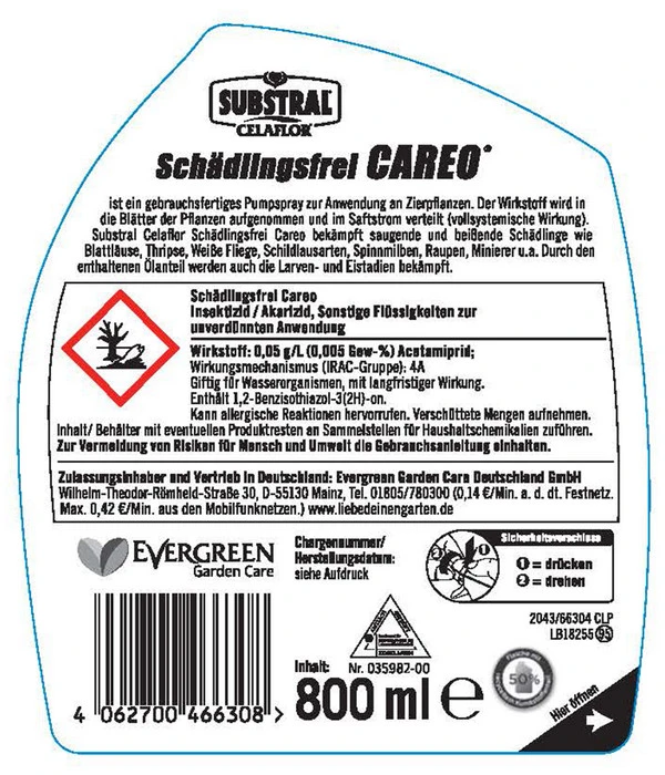Substral® Celaflor® Schädlingsfrei Careo® Zierpflanzen-Spray, Flüssig, 800 Ml 4 Substral® Celaflor® Schädlingsfrei Careo® Zierpflanzen-Spray, Flüssig, 800 Ml – Bild 2