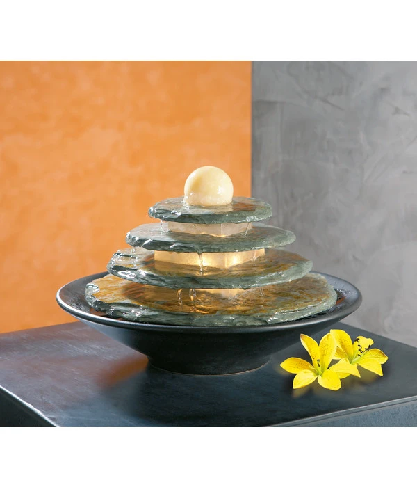 Seliger Zimmerbrunnen Tao, Schiefer, Ca. Ø35/H25 Cm 4 Seliger Zimmerbrunnen Tao, Schiefer, Ca. Ø35/H25 Cm – Bild 2