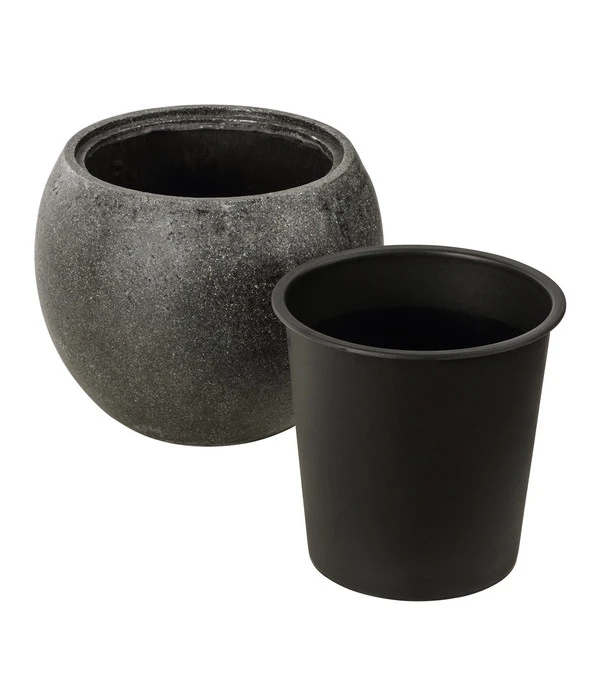 Dehner Polystone-Topf Kapstadt, Rund, Grau 7 Dehner Polystone-Topf Kapstadt, Rund, Grau – Bild 6