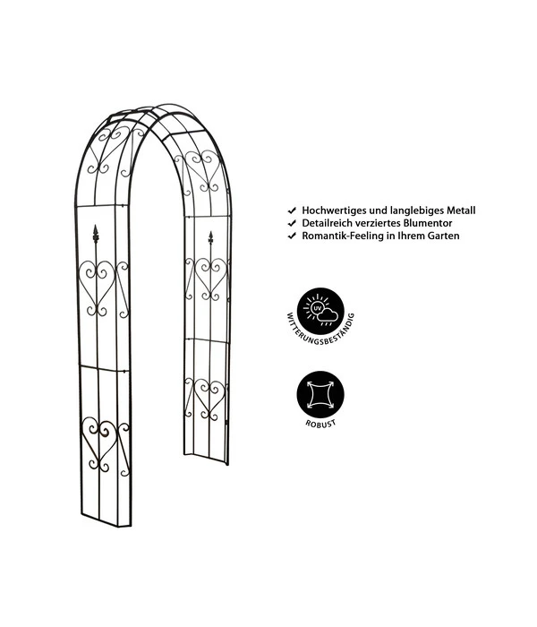 Dehner Metall-Rosenbogen Renata, Ca. B120/H228/T38 Cm 4 Dehner Metall-Rosenbogen Renata, Ca. B120/H228/T38 Cm – Bild 2