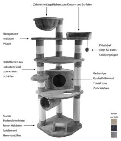 Dehner Kratzbaum Edda, Ca. B60/H180/T60 Cm 8 Dehner Kratzbaum Edda, Ca. B60/H180/T60 Cm -Dehner 4272563 WE IG 001 DehnerMarkenqualitaetKatzenkratzbaumEddaGrau