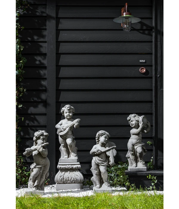 Fantasieco Steinputte Musikant Mit Geige, Ca. B23/H59/T22 Cm 4 Fantasieco Steinputte Musikant Mit Geige, Ca. B23/H59/T22 Cm – Bild 2