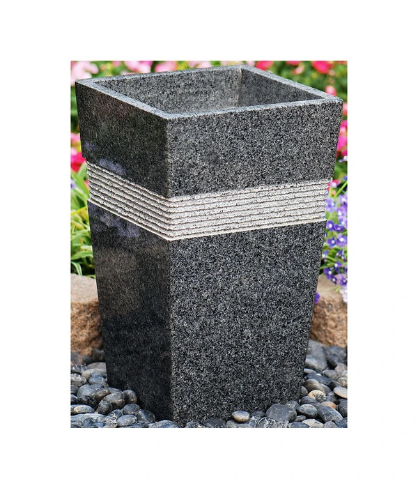 Granit-Pflanztopf, Eckig, Schwarz, 30 X 30 X 49 Cm 4 Granit-Pflanztopf, Eckig, Schwarz, 30 X 30 X 49 Cm – Bild 2