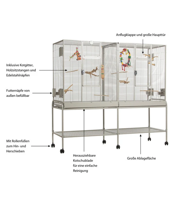 Montana Vogelvoliere Madeira Double, Plantinum 4 Montana Vogelvoliere Madeira Double, Plantinum – Bild 2