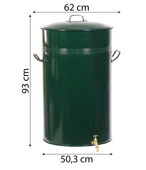 RENNER Metall-Regentonne Inkl. Steckanschluss, 150 L, Dunkelgrün 9 RENNER Metall-Regentonne Inkl. Steckanschluss, 150 L, Dunkelgrün – Bild 7