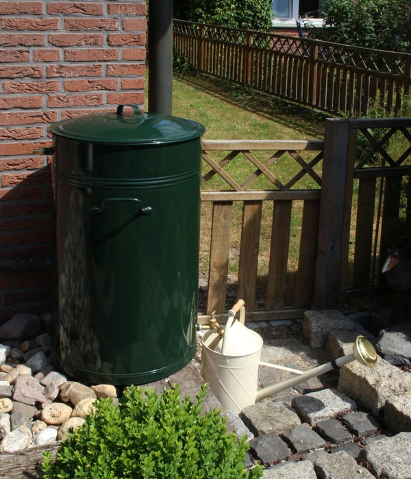 RENNER Metall-Regentonne Inkl. Steckanschluss, 150 L, Dunkelgrün 4 RENNER Metall-Regentonne Inkl. Steckanschluss, 150 L, Dunkelgrün – Bild 2