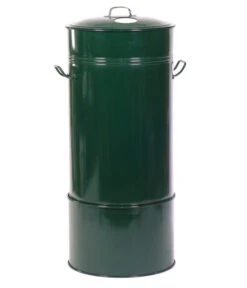 RENNER Metall-Regentonne Inkl. Gelochtem Deckel Und Sockel, 150 L, Dunkelgrün
