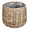 Van Der Leeden Rattan-Topf, Rund, Grau -Dehner 6697403 WE FS 001 VanderLeedenRattanTopfrundgrau