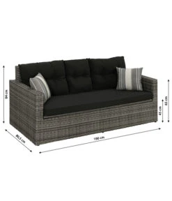 Dehner Flecht-Truhenbank Föhr, 3-Sitzer -Dehner 6704795 WE BG 001 TruhenbankFoehrNeu