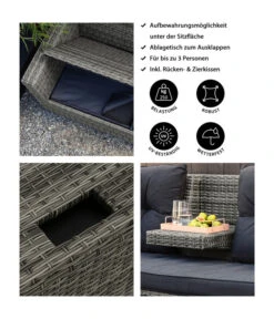 Dehner Flecht-Truhenbank Föhr, 3-Sitzer -Dehner 6704795 WE IG FS 001 DehnerFlechtruhenbankFoehr