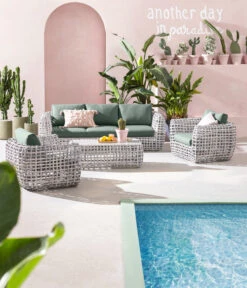 Dehner Flechtlounge Bali, 4-teilig -Dehner 6705305 WE MO 001 LoungeBaliNEU