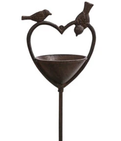 Dehner Gusseisen-Stab Vogelherz Mit Schale, Ca. H120 Cm