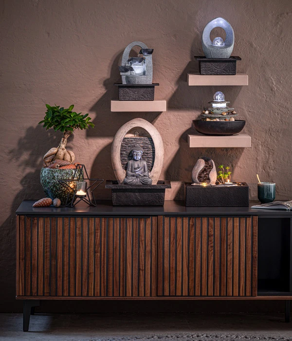 Dehner Polyresin-Zimmerbrunnen Landskap, Ca. H22 Cm 4 Dehner Polyresin-Zimmerbrunnen Landskap, Ca. H22 Cm – Bild 2