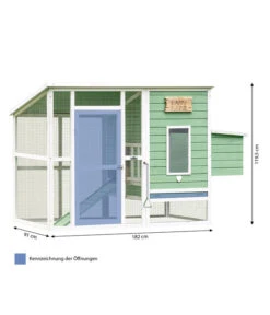 Dehner Hühnerstall Happy Farm Lotti, Hellgrün, Ca. B182/H119,5/T91 Cm 14 Dehner Hühnerstall Happy Farm Lotti, Hellgrün, Ca. B182/H119,5/T91 Cm -Dehner 6897052 WE BG 001 DehnerMarkenqualitaetHuehnerstallLotti