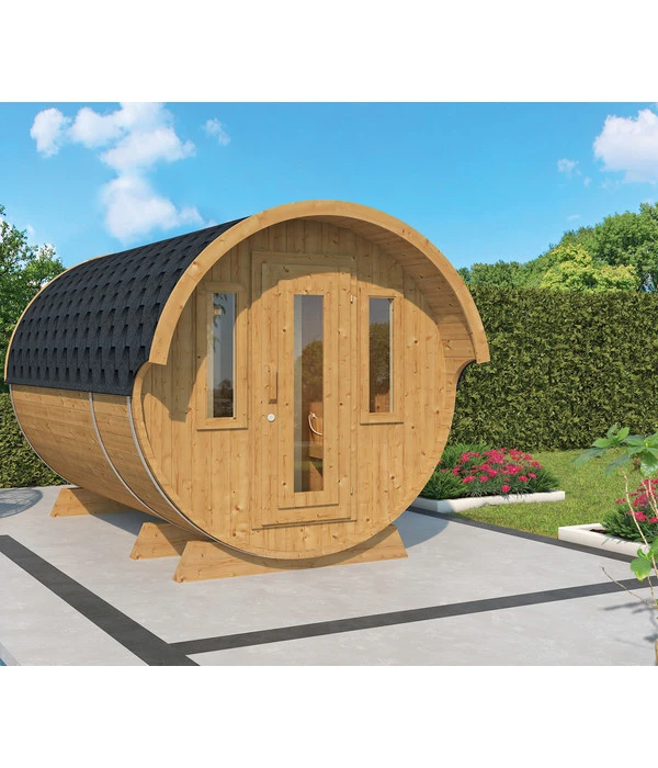 Wolff Finnhaus Saunafass 330 De Luxe Bausatz, Thermoholz, Ca. B235/H242/T330 Cm 4 Wolff Finnhaus Saunafass 330 De Luxe Bausatz, Thermoholz, Ca. B235/H242/T330 Cm – Bild 2