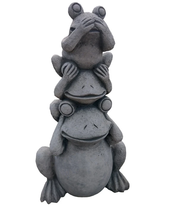 Stein-Frosch Trio, Ca. H46 Cm 3 Stein-Frosch Trio, Ca. H46 Cm